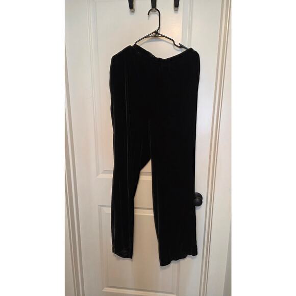 Kate Hill Black Velvet Silk Blend Pants Women's Size 16 Elastic Waist - Picture 4 of 6